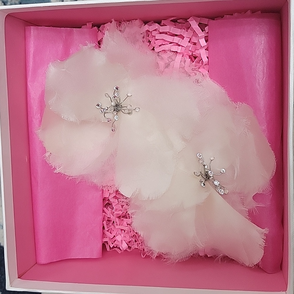 Erin Cole Couture Bridal Floral Hair accessories with Swavorski crystals